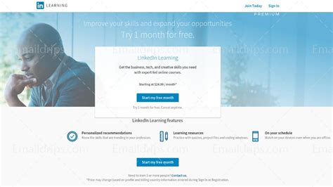 Linkedin Learning - Free Trial Email Sequence – Emaildrips.com