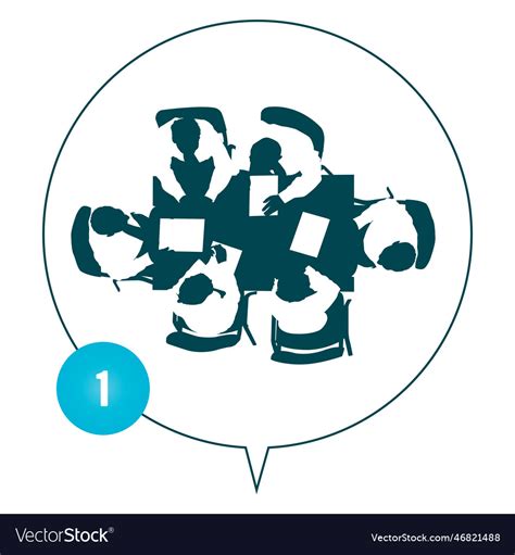 Business team meeting silhouette Royalty Free Vector Image