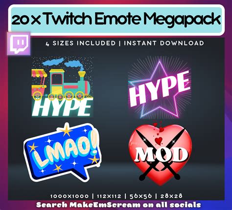 Twitch Emote Megapack 20 X Twitch Emotes Funny Twitch - Etsy