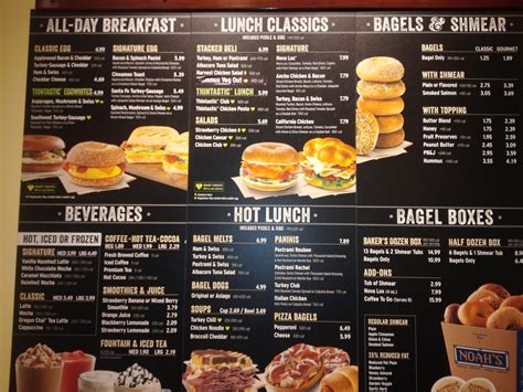 Noah bagels breakfast menu | Breakfast menu, Bagel cafe, Noahs bagels