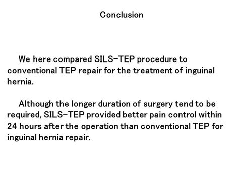 Comparison of conventional versus single incision laparoscopic surgery (SILS) totally ...