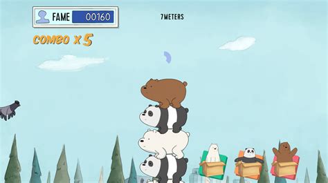 🕹️ Play We Bare Bears Impawsible Fame Game: Free Online Cartoon WBB Bear Stacking Game for Kids