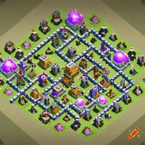 Clash of clans base layout on Craiyon