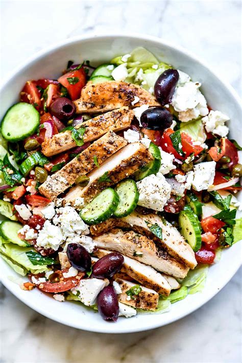 Greek Salad with Chicken - foodiecrush .com