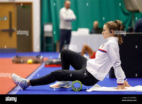 Czech tennis player Karolina Muchova in action during the training ...