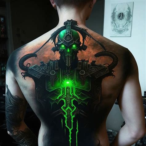 Warhammer Necron Tattoos on a Man's Back | Нейрохудожник - арты от ...