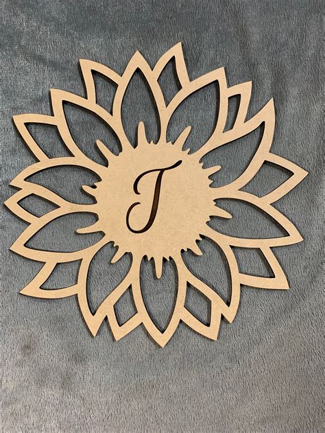 Sunflower Monogram Sign | Etsy