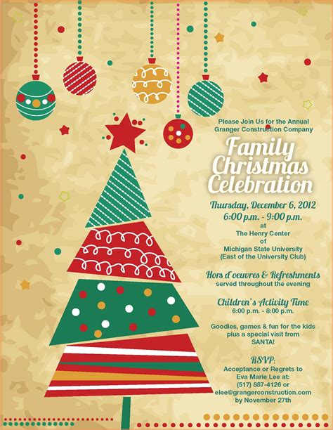 Work Christmas Party Invitation Template Templates-2 : Resume Examples