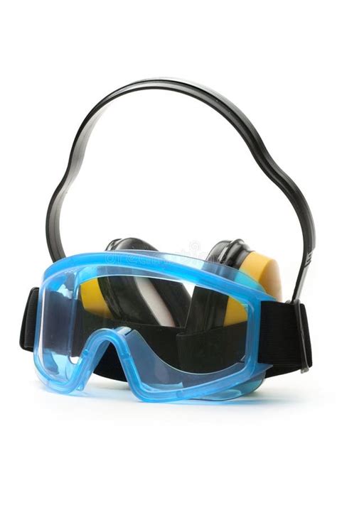 Blue goggles stock image. Image of white, protect, workwear - 25312355