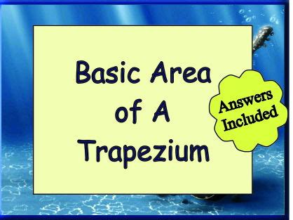 The Area of a Trapezium - A basic worksheet with answers | Teaching ...