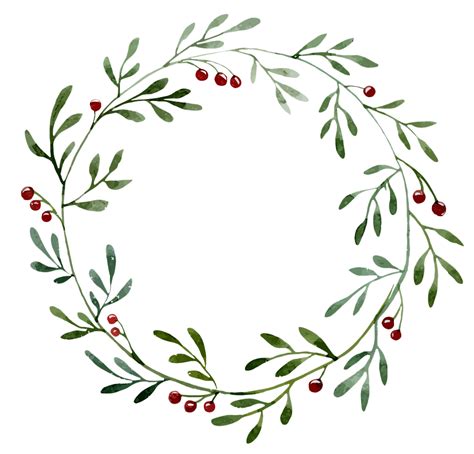 Hand Drawn Wreath Clipart Holiday Wreath Png Wreath Etsy | My XXX Hot Girl