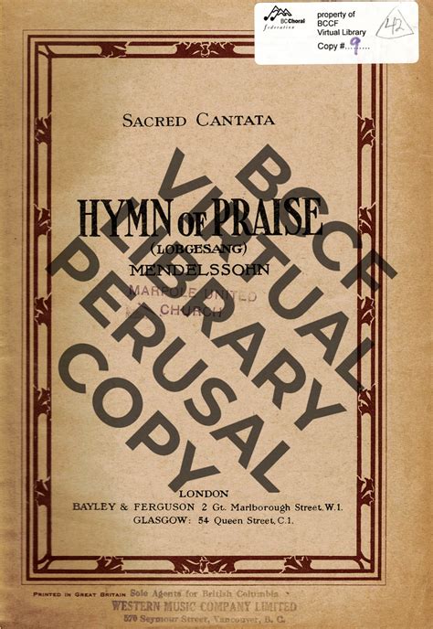 Hymn of Praise | BC Choral Federation