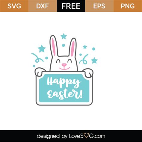 Free Happy Easter Banner SVG Cut File - Lovesvg.com