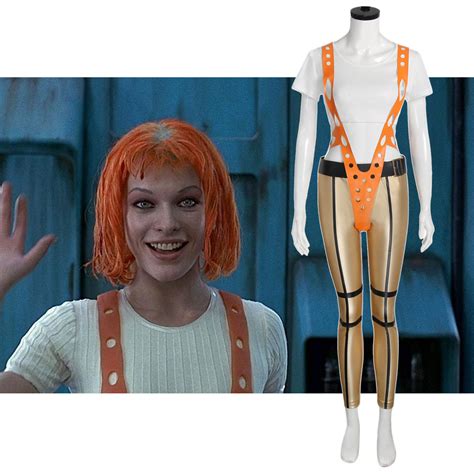 Movie The Fifth 5th Element Leeloo Cosplay Costume Orange Strap-Takerlama