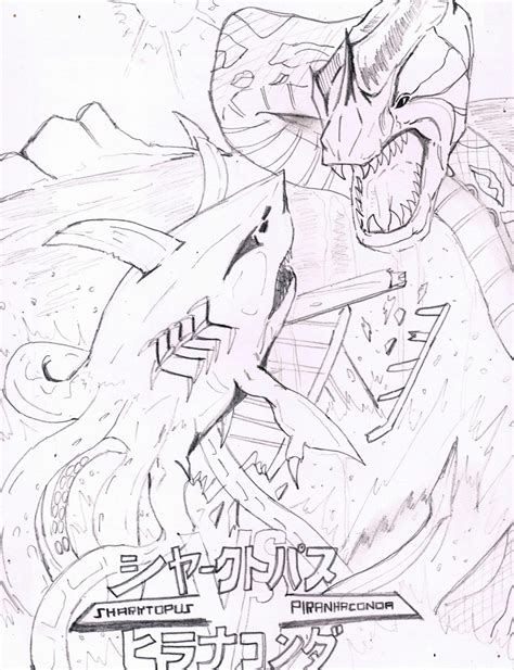 WIP: Sharktopus vs Piranhaconda Poster by AVGK04 on DeviantArt