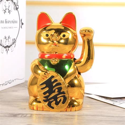 Chinese Lucky Wealth Waving Cat Gold Waving Hand Cat Feng Shui Lucky ...