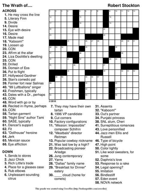 Play Free Crossword Puzzles From The Washington Post - The - Free ...