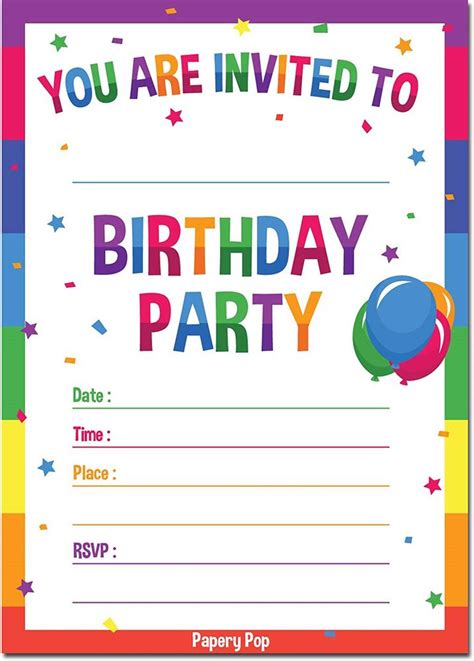 Birthday Invitations with Envelopes 15 Pack - Kids Birthday… | Boy birthday party invitations ...