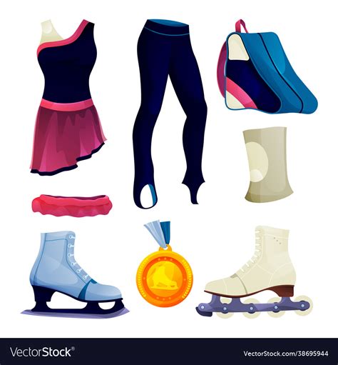 Ice skating or figure equipment set Royalty Free Vector