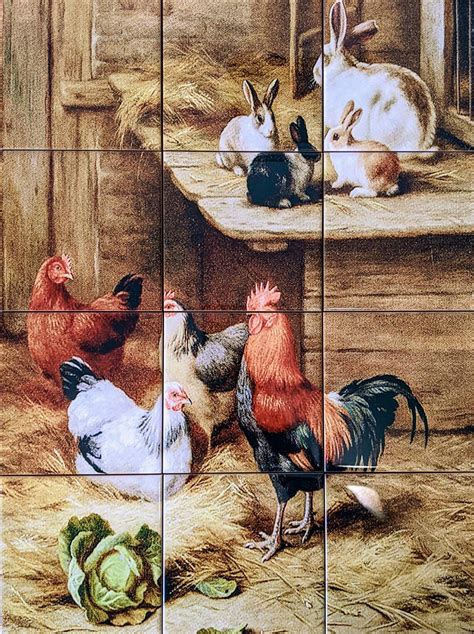 Farm Animals Ceramic Tile Mural Backsplash. | Etsy