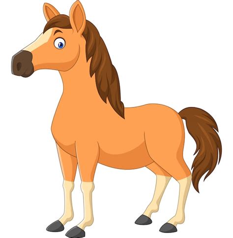 Premium Vector | Cartoon brown horse isolated on white