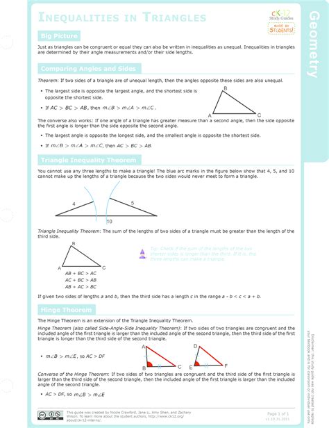 Triangle Inequality Theorem Worksheet – Imsyaf.com