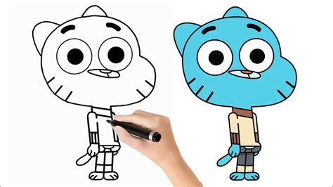 The Amazing world of gumball |How to draw gumball step by step for beginners |cartoon network ...