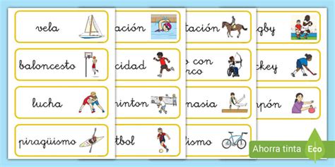 Tarjetas de vocabulario: Deportes olímpicos (teacher made)