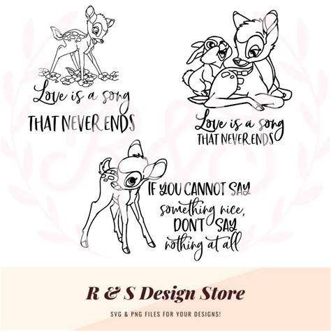 Bambi, Quotes, Thumper, Animals, PNG, SVG. - Etsy UK