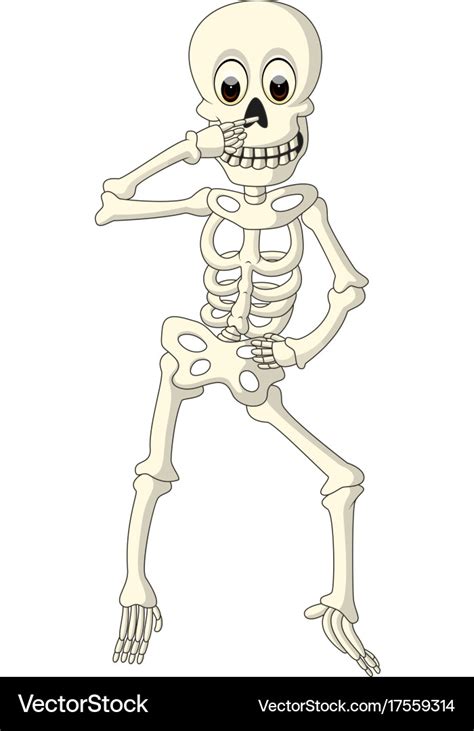 Cartoon funny human skeleton dancing Royalty Free Vector