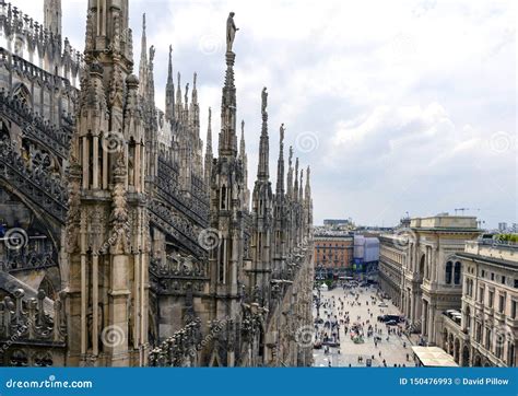 Rooftop View Milan Cathedral or Duomo Di Milano, the Cathedral Church of Milan, Lombardy, Italy ...