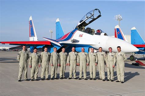 THE PILOTS OF “RUSSIAN KNIGHTS” AEROBATIC TEAM