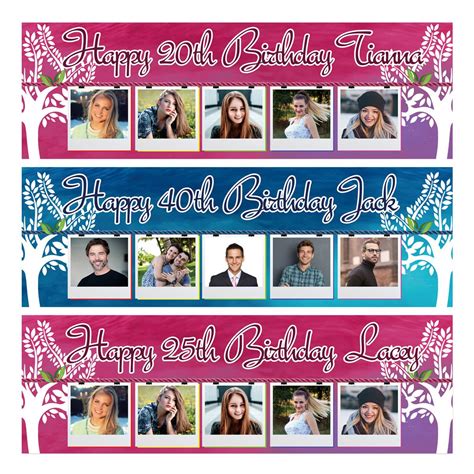 birthday photo banner personalised, from £4.99, Free post for any parties