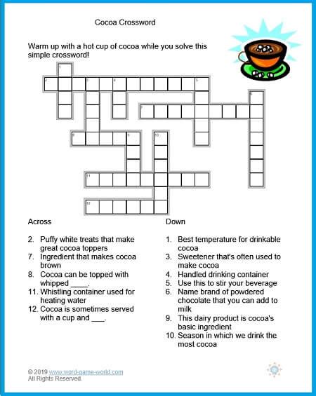 6 Best Images Of Large Print Easy Crossword Puzzles Printable - Large 624