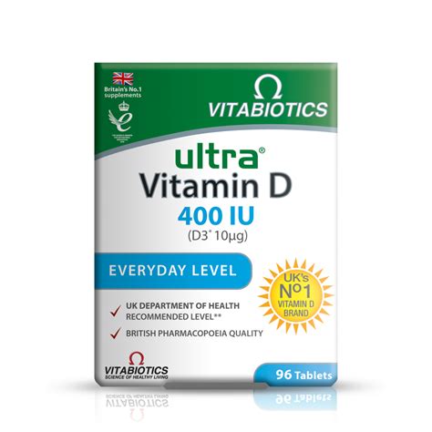 Vitabiotics Ultra Vitamin D 400IU Tablets - 96 Tablets