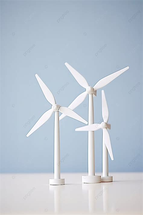 Three Wind Turbines Of Different Sizes On A Flat Table Background Wallpaper Image For Free ...