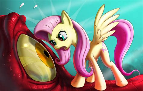 Fluttershy Staring Down Dragon by 14-Bis by SEMC on DeviantArt