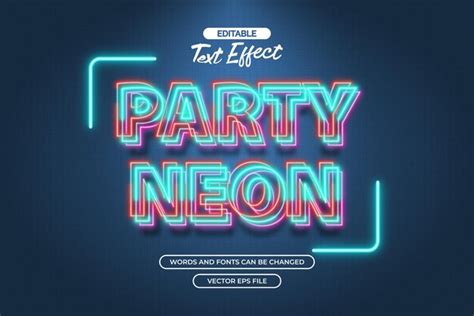 Premium Vector | Party neon text effect