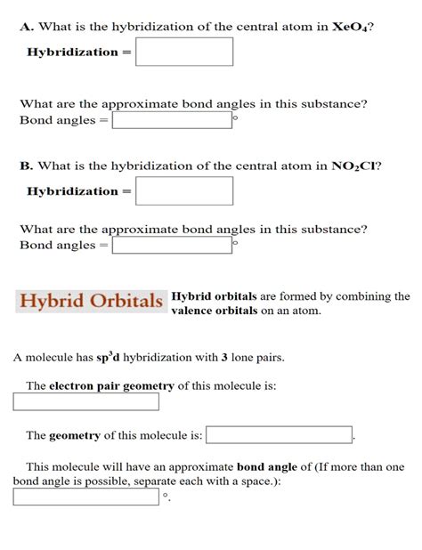 SOLVED: A. What is the hybridization of the central atom in XeO4? Hybridization What are the ...