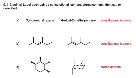 Solved 9. (12 points) Label each pair as constitutional | Chegg.com