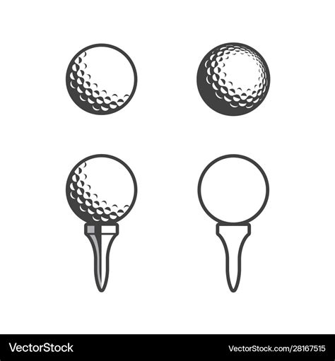 Golf Ball On Tee Clipart Vector, Sport Golf Ball Vector, 47% OFF