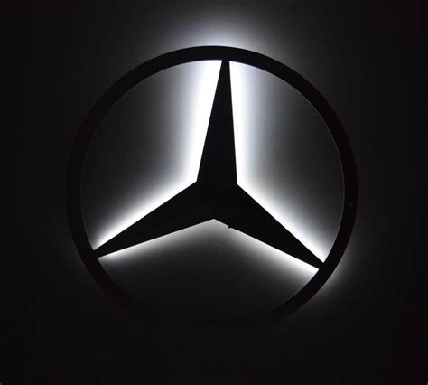 MERCEDES BENZ Logo - LED Backlit Floating Metal Wall Art - Cars and motor | Mercedes benz logo ...