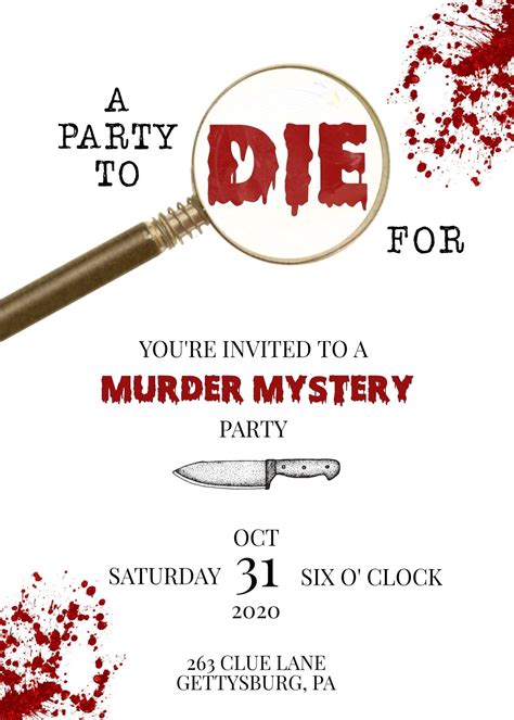 Murder Mystery Party Invitation - Murder Mystery Dinner Party Invitati ...