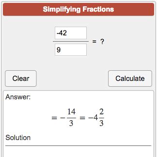 Simplifying Fractions Calculator