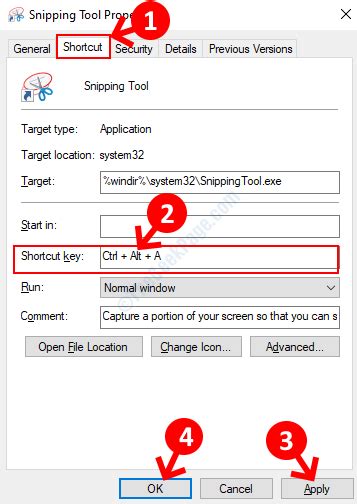 Create Keyboard Shortcut for Snipping Tool to Open it with a Hotkey