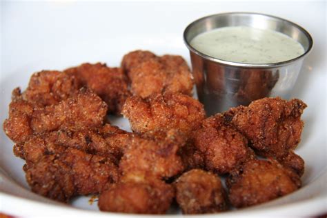 Gator Nuggets- breaded and fried alligator tail served with Green Goddess dressing. | Green ...