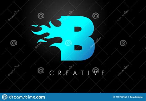 Blue Fire Blue B Letter Flame Logo Design. Fire Logo Lettering Concept ...