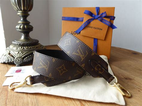 Louis Vuitton Bandouliere Monogram and Black Leather Shoulder Strap - SOLD