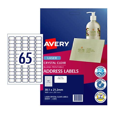Avery Address Labels Clear – 1625 Labels (Laser) | Inkjet Online – Inkjet Online | Printer Inks ...