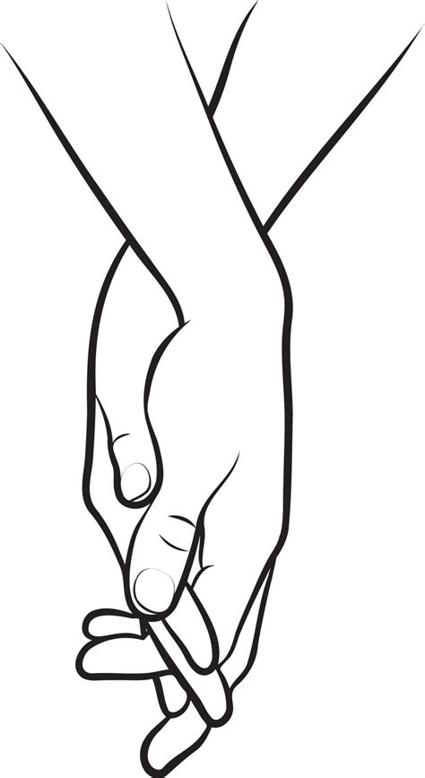 Couple Holding Hands Line Drawing. 23429775 Vector Art at Vecteezy